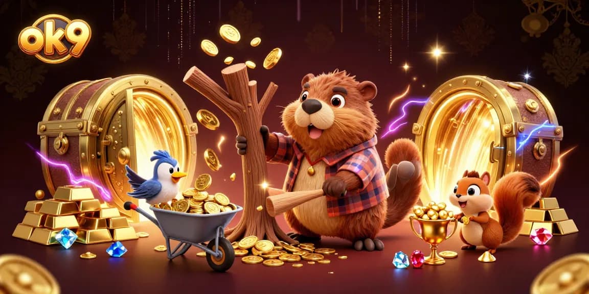 Experience thrilling excitement at ok9's online casino with vibrant characters and dazzling treasures.