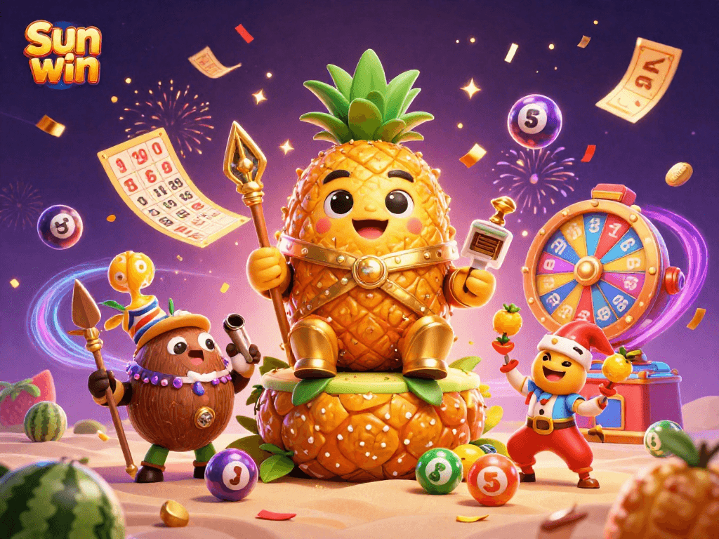 Experience the fun of Sun win with colorful casino elements and dynamic characters.
