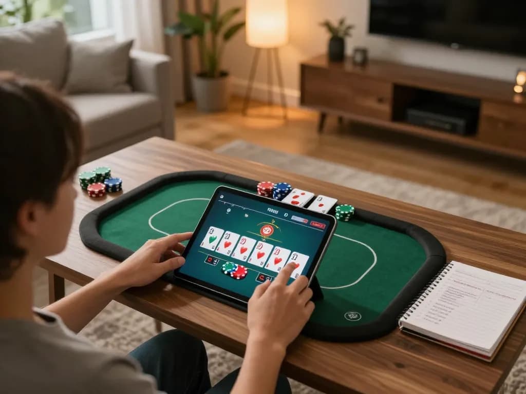 Person enjoying online gaming on tablet, showcasing New88 nhà cái gambling experience in a cozy home.