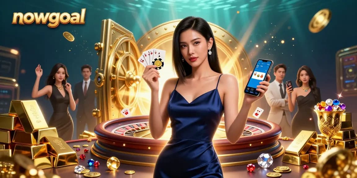 Experience live football scores in style with nowgoal's dynamic slot-themed illustration.