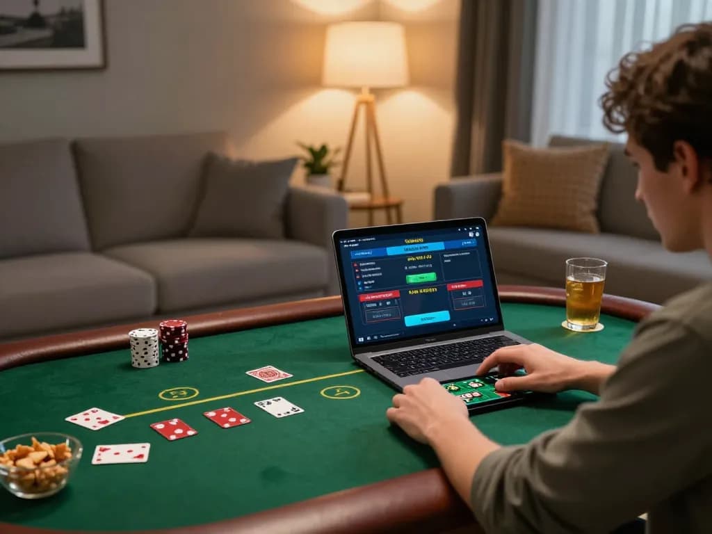 Engaging in a poker game on tablet showcasing uu88vip platform in a cozy atmosphere