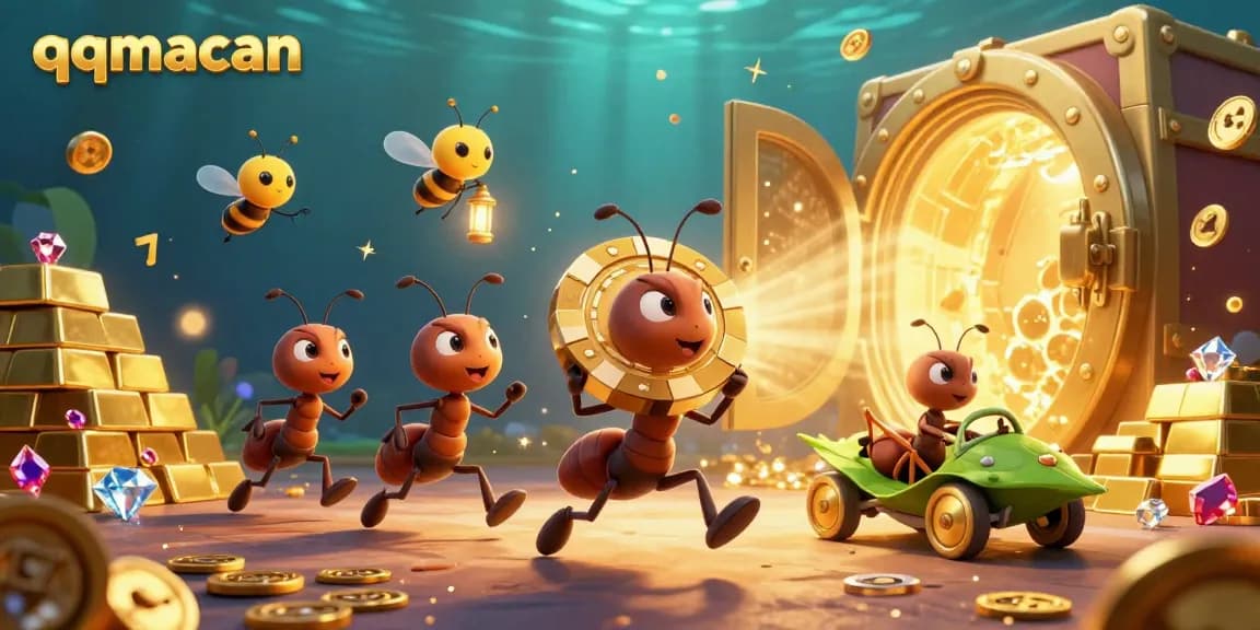 Experience thrilling gameplay with qqmacan as ants carry a giant poker chip through an immersive casino heist.