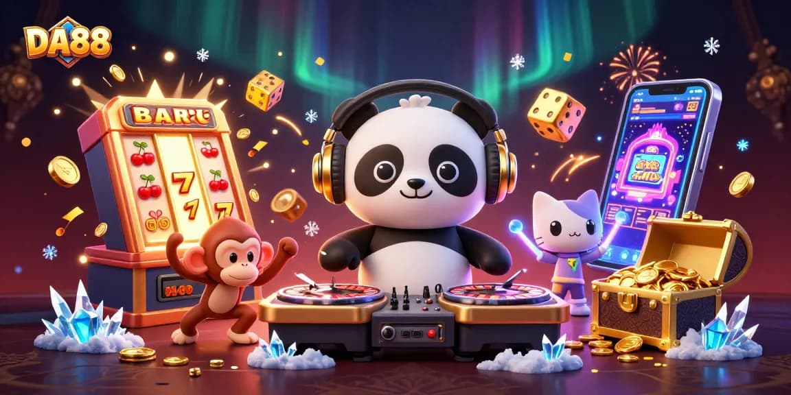Experience DA88's thrilling casino ambiance with dynamic characters and vibrant gaming elements.
