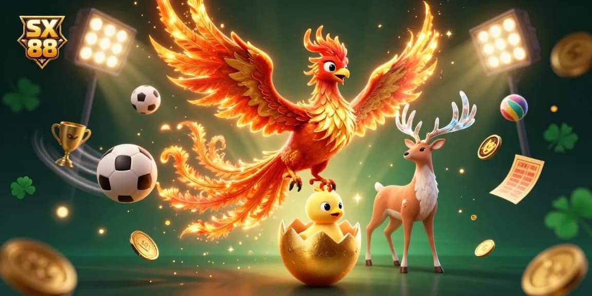 SX 88 elevates your gaming experience with vibrant phoenixes and dynamic sports balls.