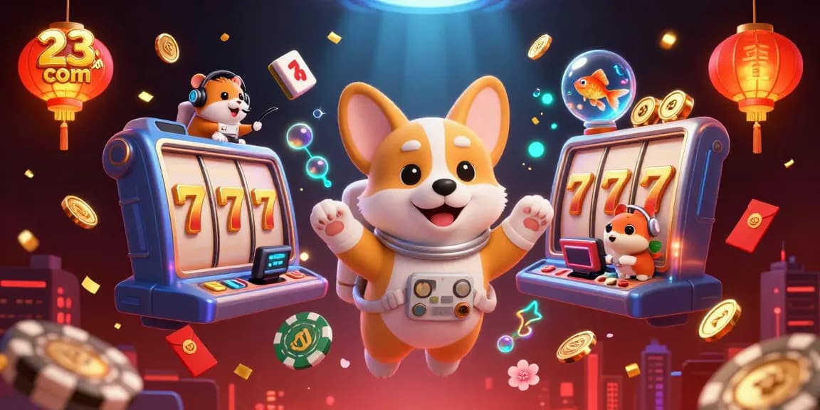 Experience the action at 23win com with a vibrant 3D casino scene filled with animated characters.