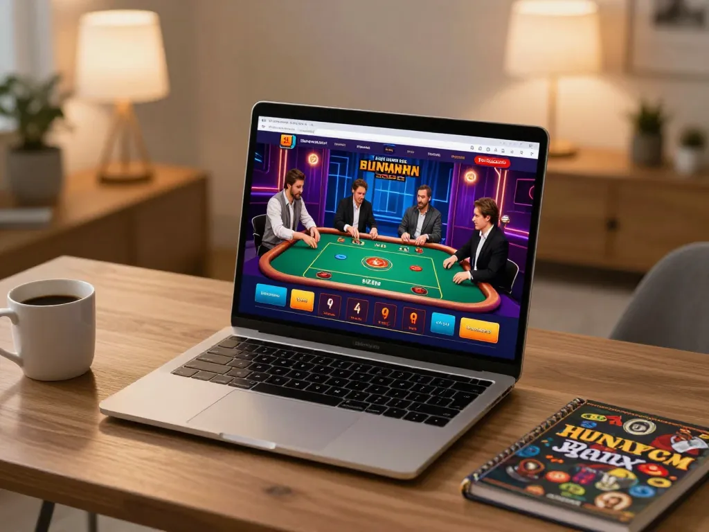 Engaging scene of a player participating in live dealer games online at home, addressing tt88 lừa dảo concerns for responsible gambling