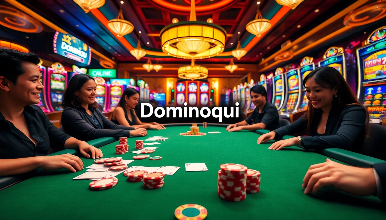 Experience the thrill of winning at Dominoqiu with vibrant casino gaming elements.