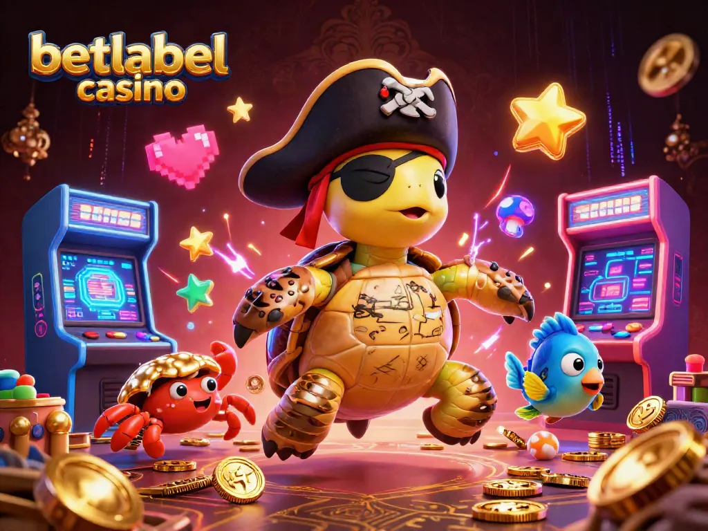 Engage in thrilling games at betlabel casino, featuring colorful characters and arcade elements.