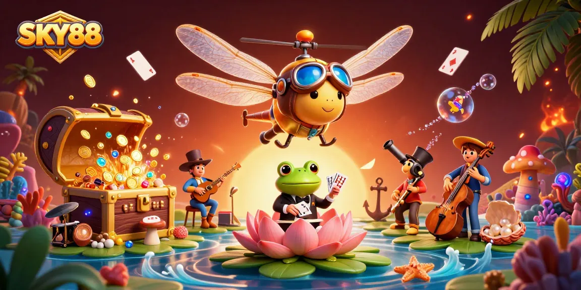 Experience thrilling adventures at SKY88 with vibrant casino action and colorful underwater treasures.