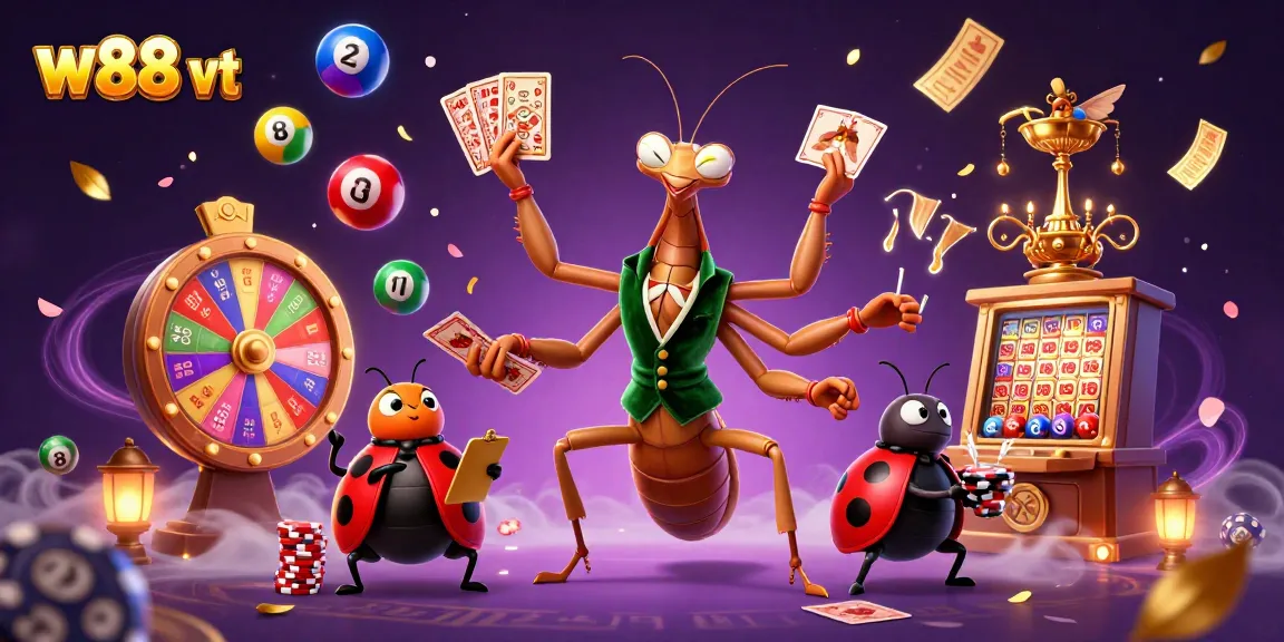 Chơi các trò hấp dẫn tại w88 vt với hình ảnh động đa sắc màu trong không gian casino.