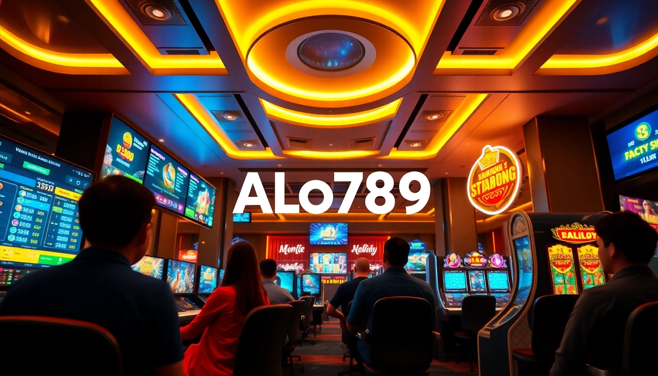 Experience ALo789's vibrant online gambling with engaging gaming visuals in a modern casino.