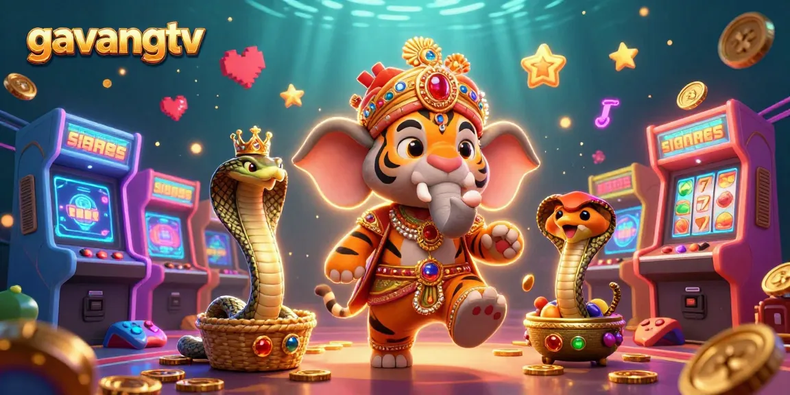 Experience the thrill with gavangtv in a vibrant casino scene featuring cartoon characters and gaming elements.