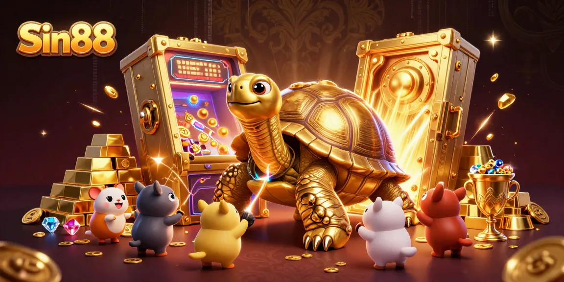 Sin88 gamers enjoy thrilling jackpot slots in a vibrant, dynamic casino scene.