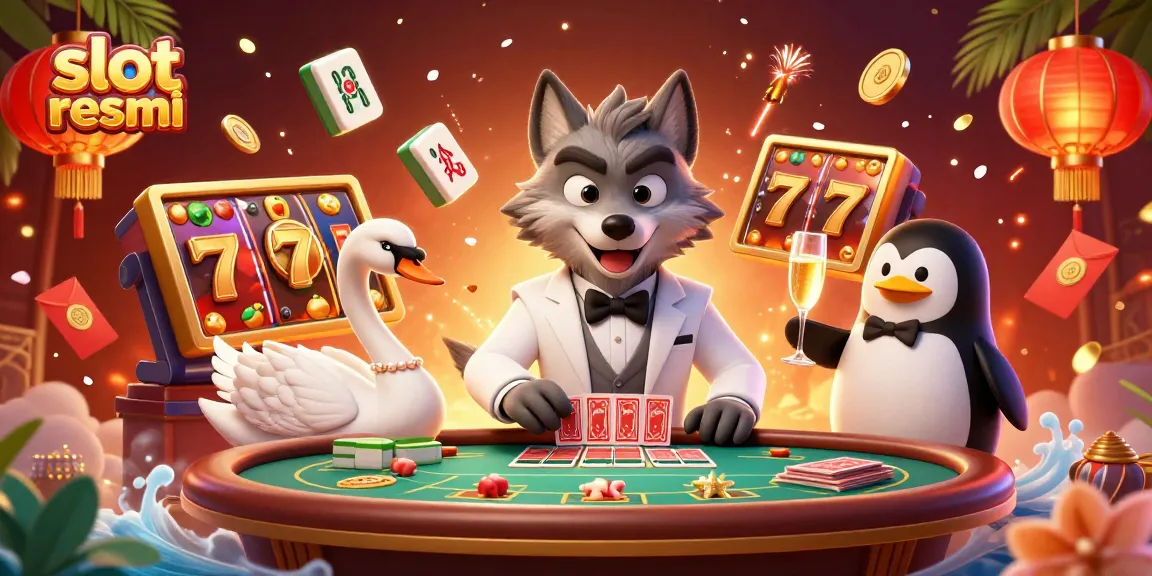Spin and win with slot resmi in this lively casino illustration featuring engaging characters and vibrant game elements.