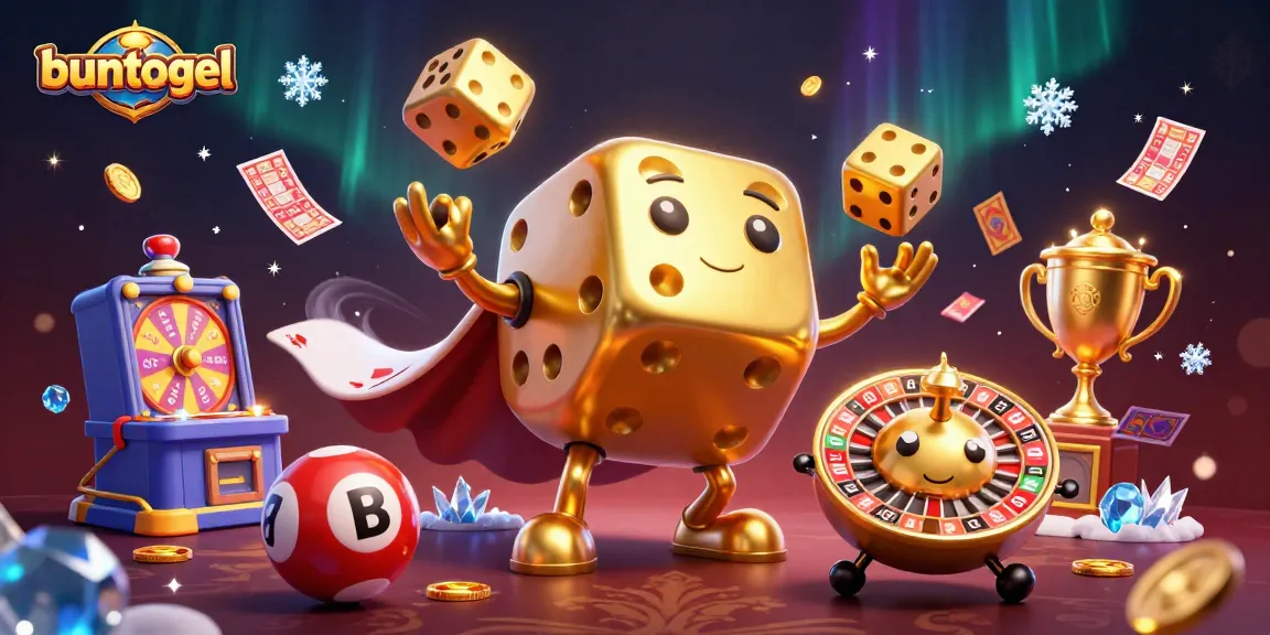 Buntogel enhances your lottery experience with a dynamic 3D illustration featuring vibrant lottery elements.