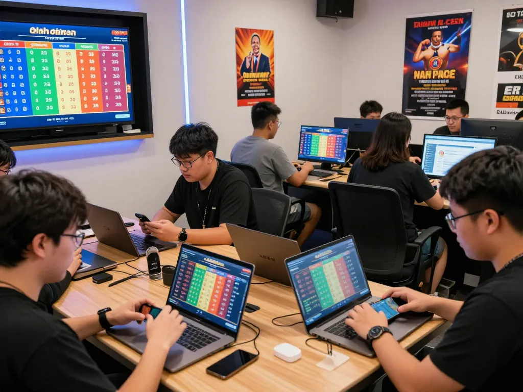 Engaging players participating in đánh đề online in a vibrant modern setting.