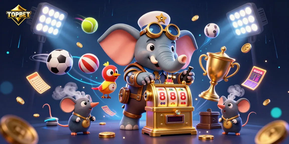 Engage in winning strategies at TOPBET with a thrilling 3D sports-themed scene.