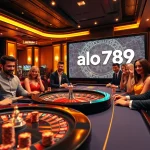 Players enjoying high-stakes games at alo 789 casino with vibrant roulette table and chips.