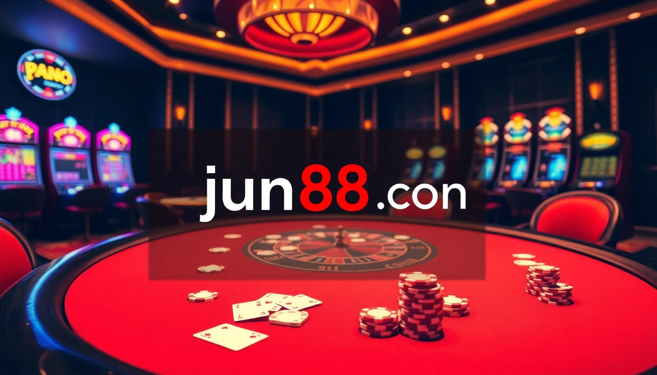 Exciting poker action at jun88 com, showcasing luxurious casino chips and cards in play.