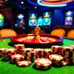 Experience the excitement at 98win's luxurious casino table with poker chips and cards.