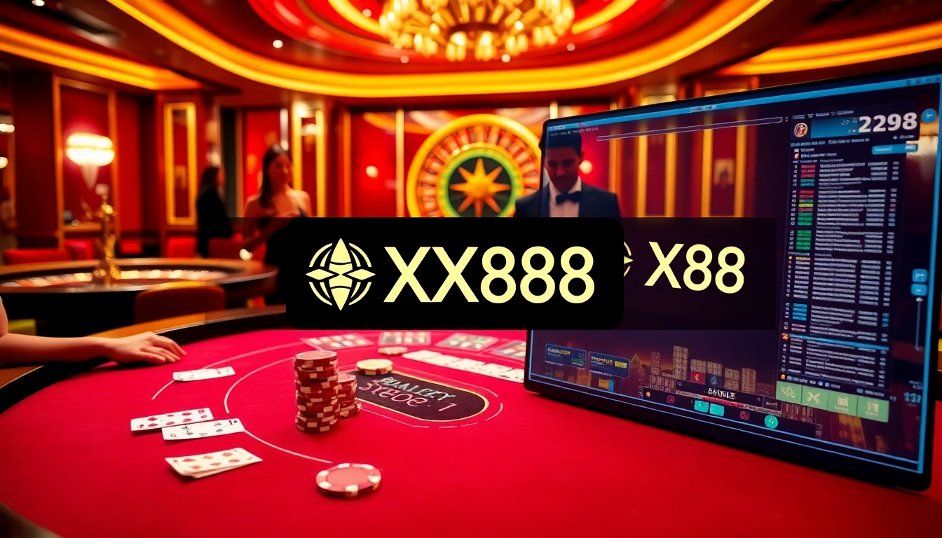 Experience the thrill of playing at the XX88 Baccarat table in a luxurious casino setting.