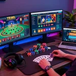 Engaging TT88 gaming setup featuring live casino displays and betting accessories.