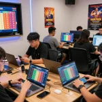 Engaging players participating in đánh đề online in a vibrant modern setting.