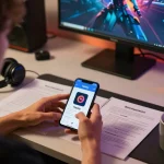 Tubidy music app displayed on smartphone while managing bankroll in a cozy gaming environment