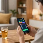 ee88 sports betting excitement captured on a smartphone in a cozy home setting