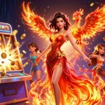 Engage with GMNC in an exhilarating online casino scene featuring vibrant slot machines and dynamic gameplay.