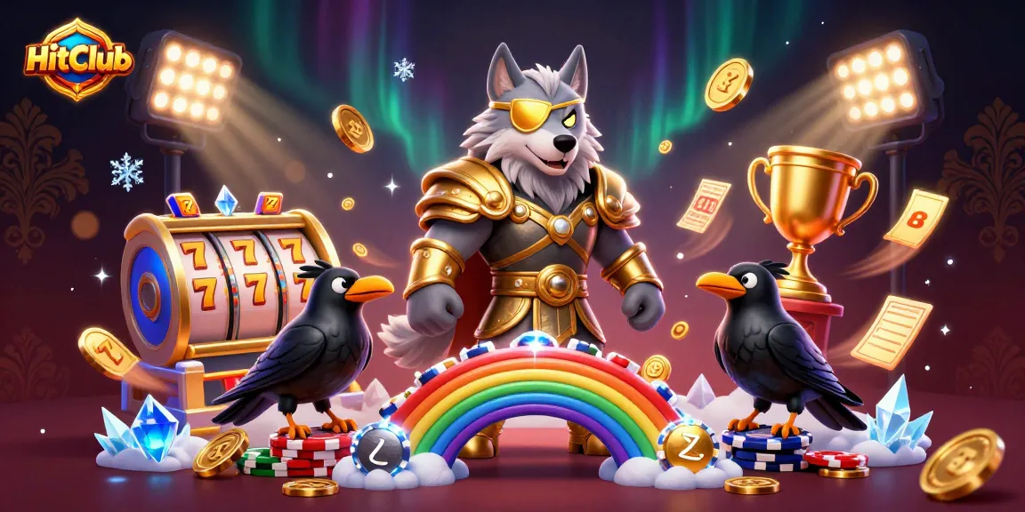 HitClub showcases thrilling game experiences with dynamic slot elements and a vibrant atmosphere.