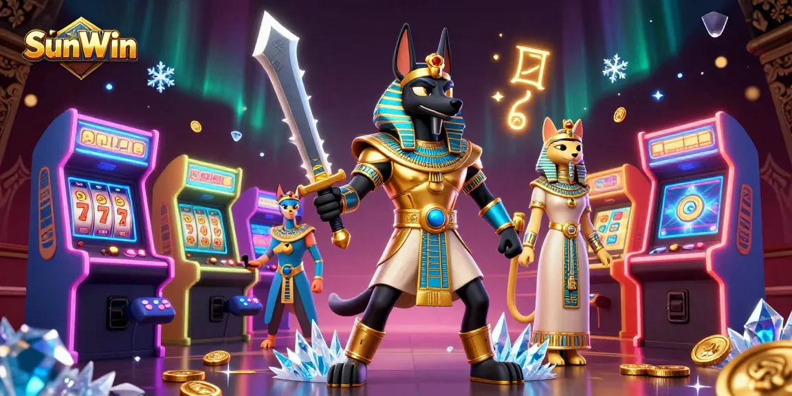 Experience thrilling casino adventures with SunWin in a vibrant 3D gaming scene.
