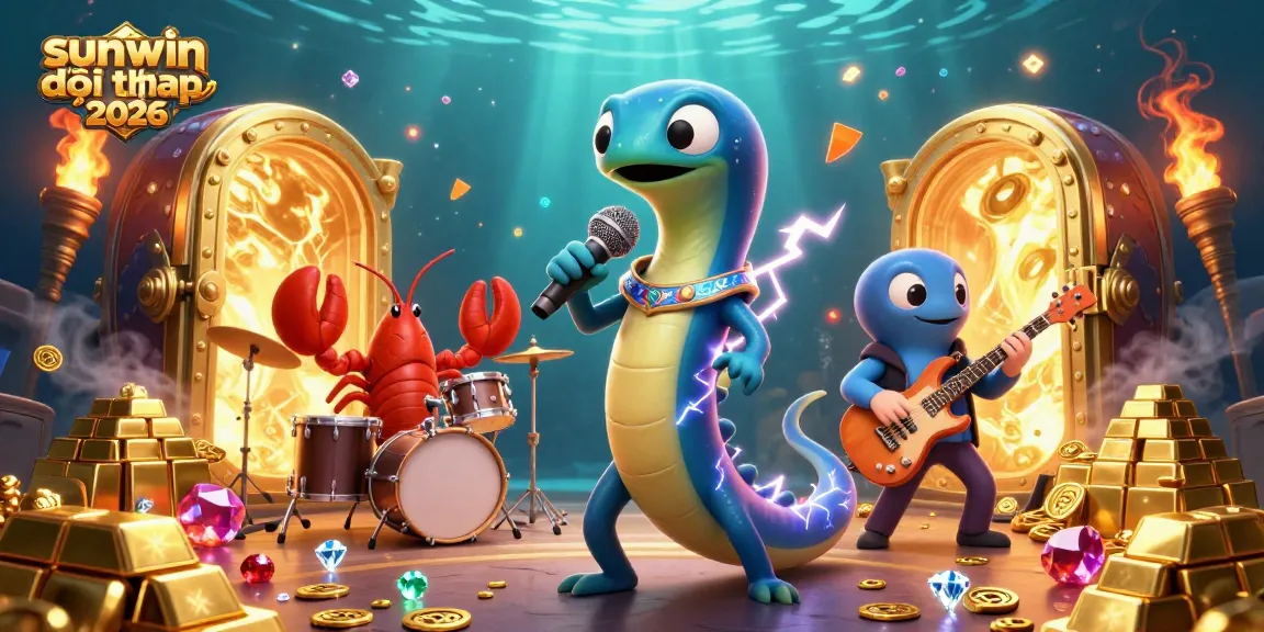 Spin, win, and explore in the vibrant underwater scene of sunwin đổi thưởng 2026, with animated characters, gold treasures, and dynamic gaming elements.