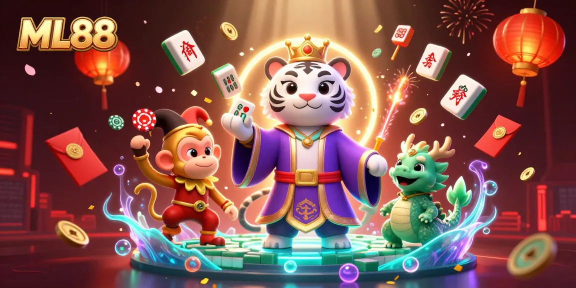 Experience ML88's vibrant casino atmosphere with animated characters and dynamic gaming elements.