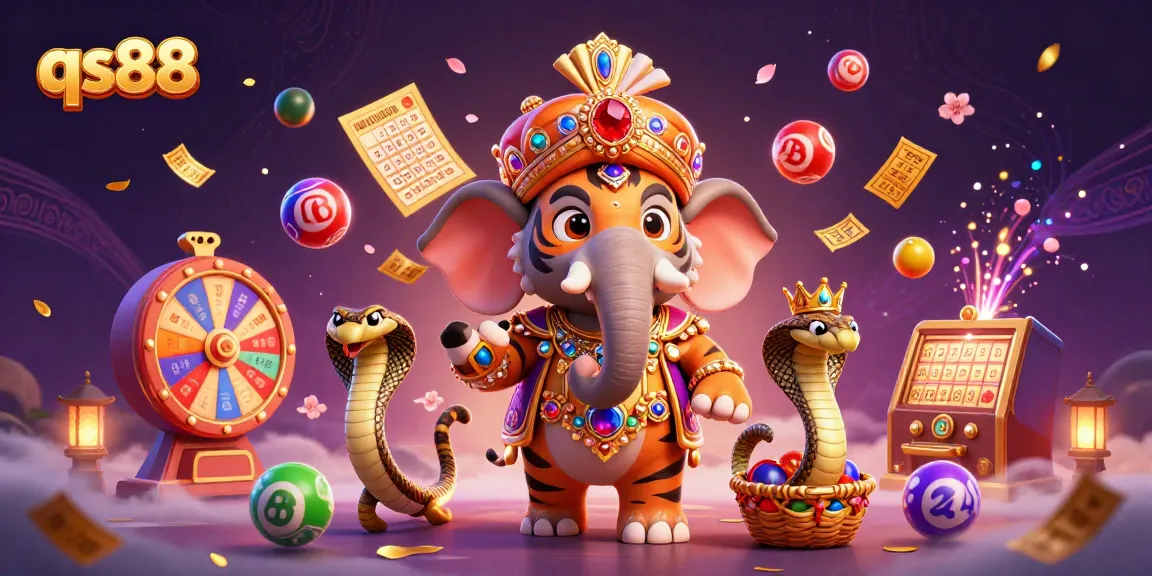Experience thrilling lottery gameplay at qs88, featuring vibrant casino elements and dynamic characters.