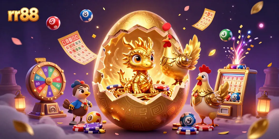 Win big with rr88's gaming experience, featuring a golden dragon and dynamic casino elements.