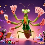 Experience the M88a excitement with vibrant lottery elements and engaging characters in a casino-themed illustration.
