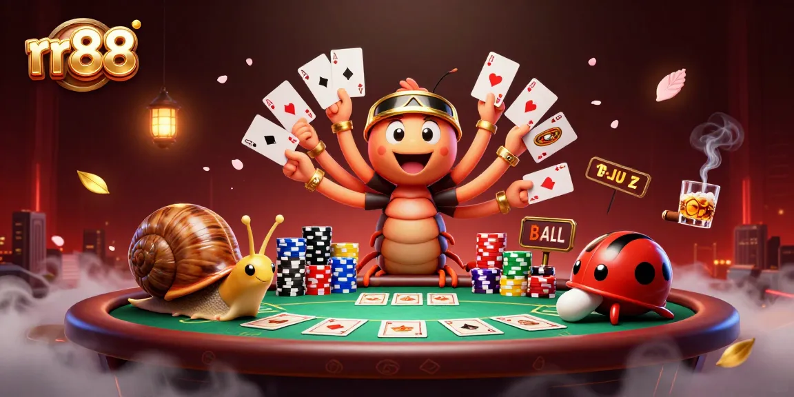 Experience exciting gaming at rr88 with a vibrant casino scene featuring unique characters.
