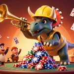 Celebrate wins with SV88's vibrant casino illustration featuring triceratops and friends.