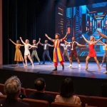 Engaging performance scene at https://www.nordicatheatre.com with diverse performers and captivated audience in modern theatre setting.