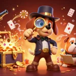Uncover exciting adventures at lc88 with a detective and bulldog scene in a vibrant casino setting.