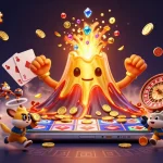 Experience the thrill of gaming excitement with rikvip69net as golden coins erupt from a volcano of luck.
