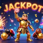 Win big at EA888 with an animated scene of joyful gambling excitement featuring beetles and jubilant sparks.