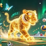 Win big with go8 bet in an electric digital casino scene featuring vibrant sports elements!